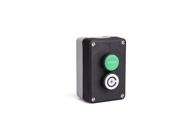 P Series Plastic 2 Holes CPDMY + CPDBY +  2*C3CK (NO)  + C4CK (NC) Black-Grey Control Box